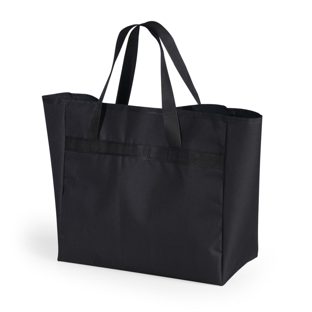 Sacola em nylon na cor Preto, personalizada com a logo da empresa