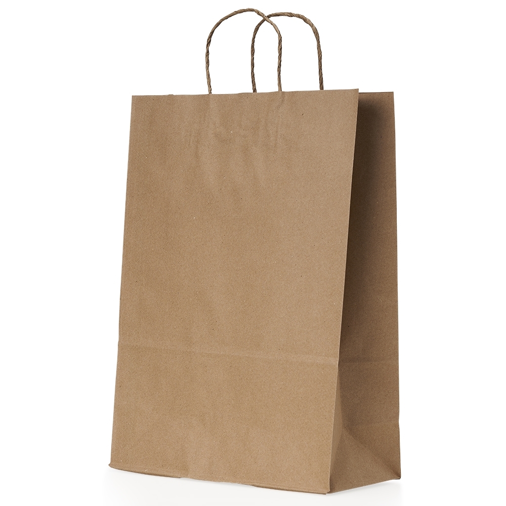 Sacola de kraft grande na cor Kraft, personalizada com a logo da empresa
