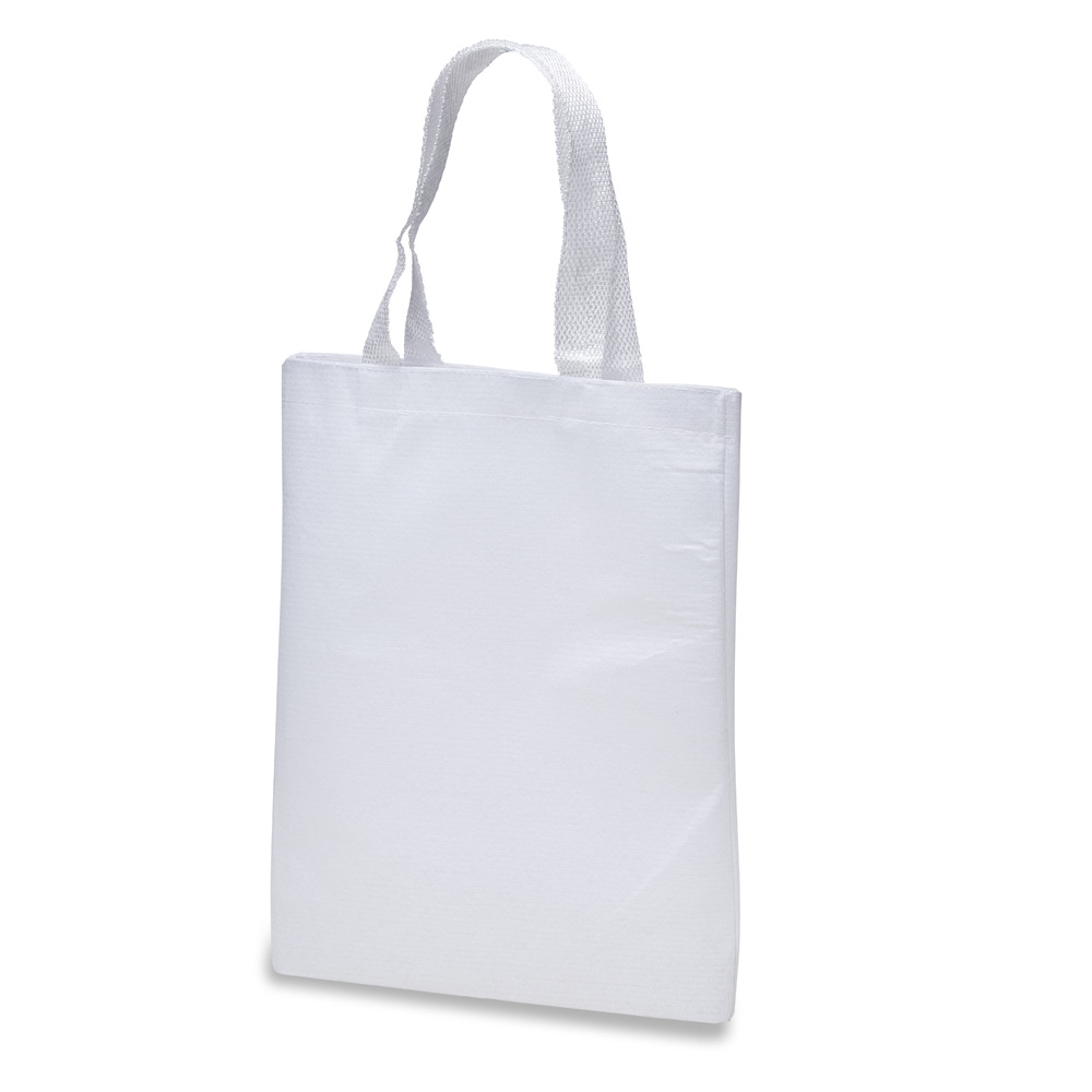 Sacola sublimática lona PET personalizada com a logo da empresa