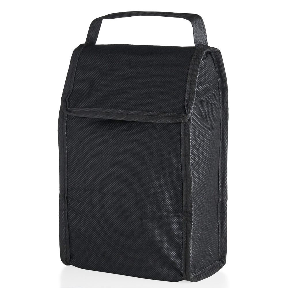 Bolsa térmica dobrável 3 litros de TNT na cor Preto, personalizada com a logo da empresa
