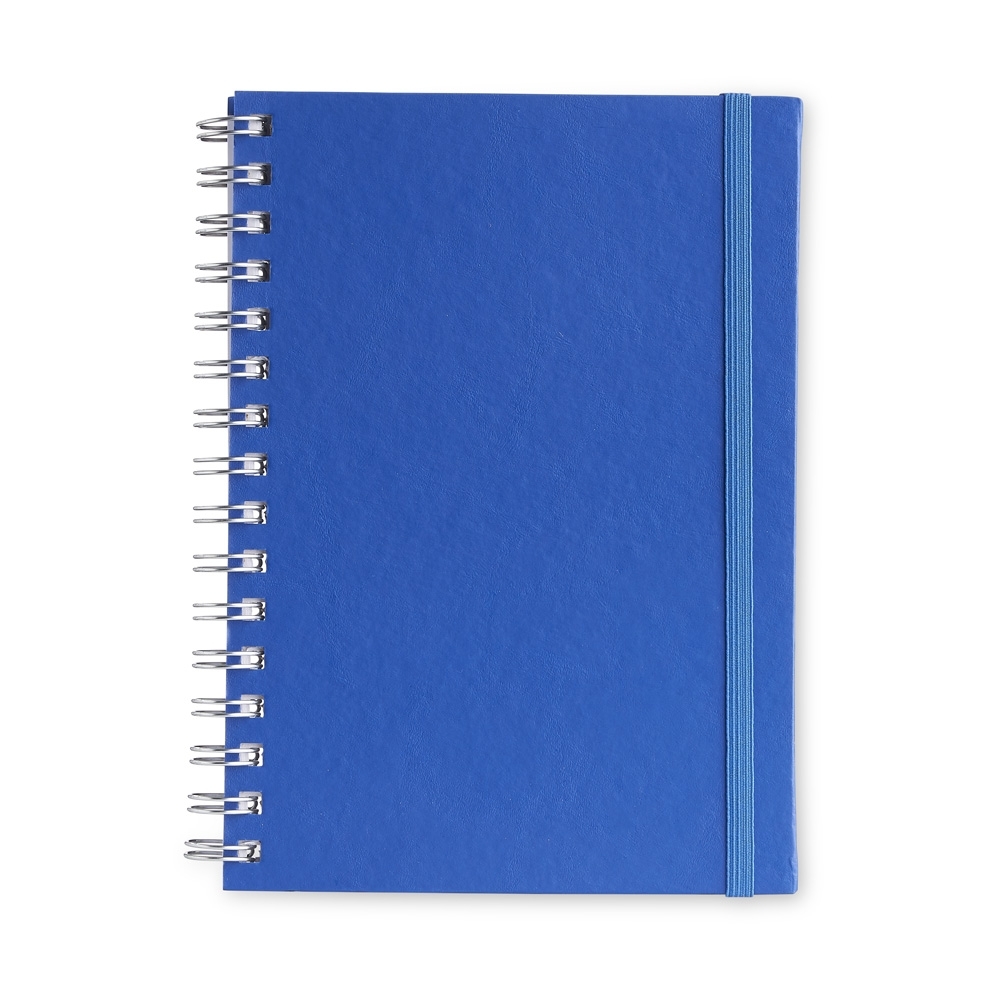 Caderno planner com 62 folhas e elástico personalizado com a logo da empresa