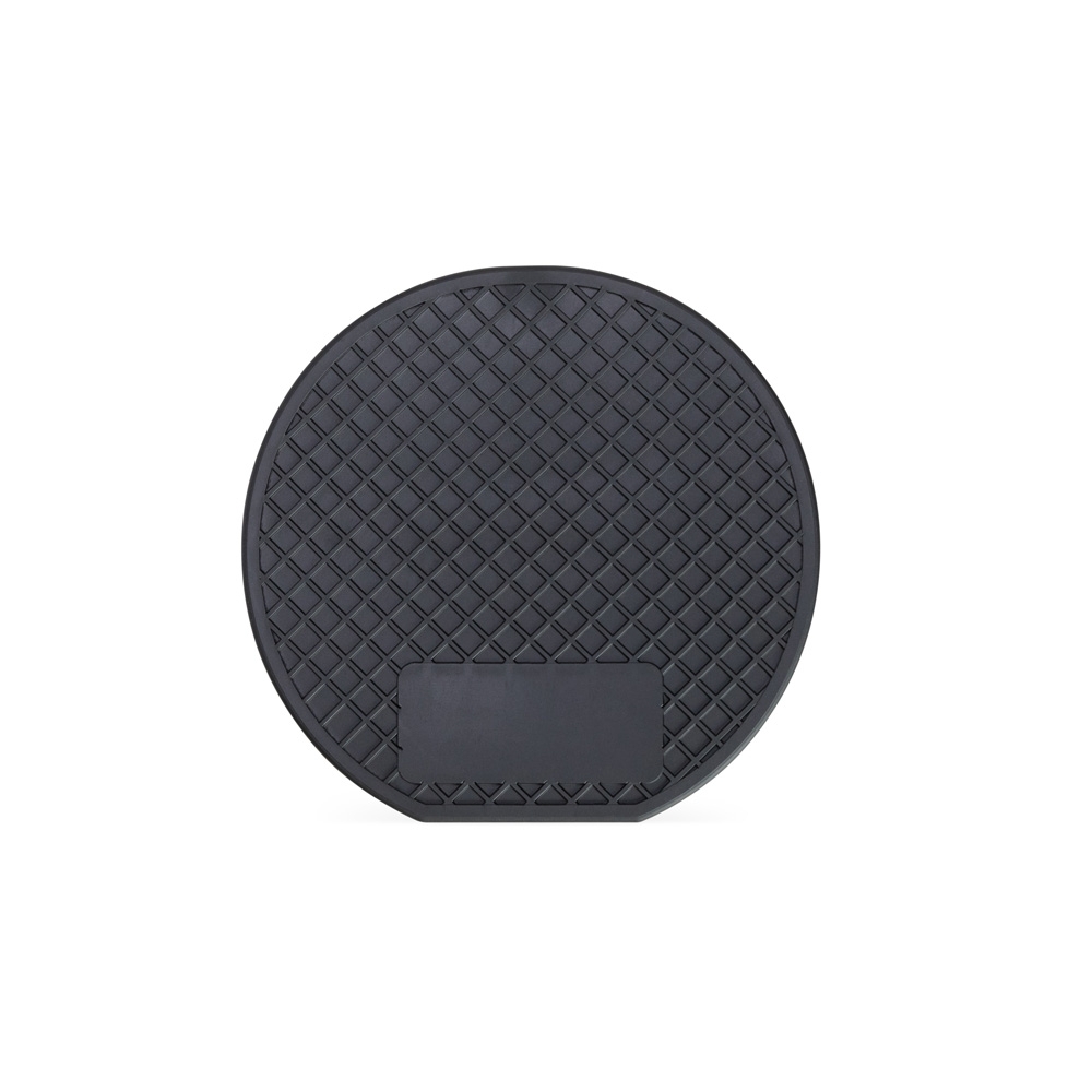 Porta-copo PVC na cor Preto, personalizado com a logo da empresa