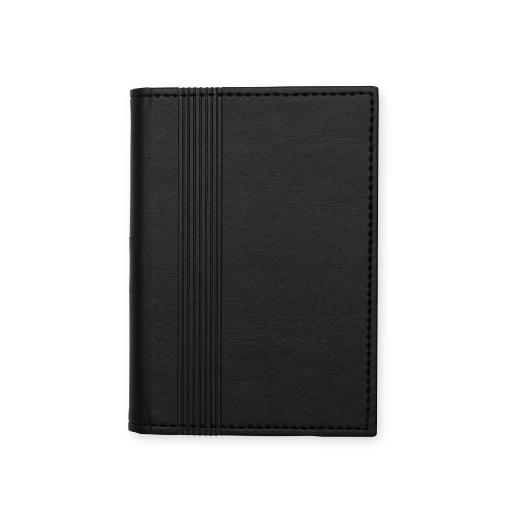 Bloco de anotação com porta caneta sem pauta e 80 folhas na cor Preto, personalizado com a logo da empresa
