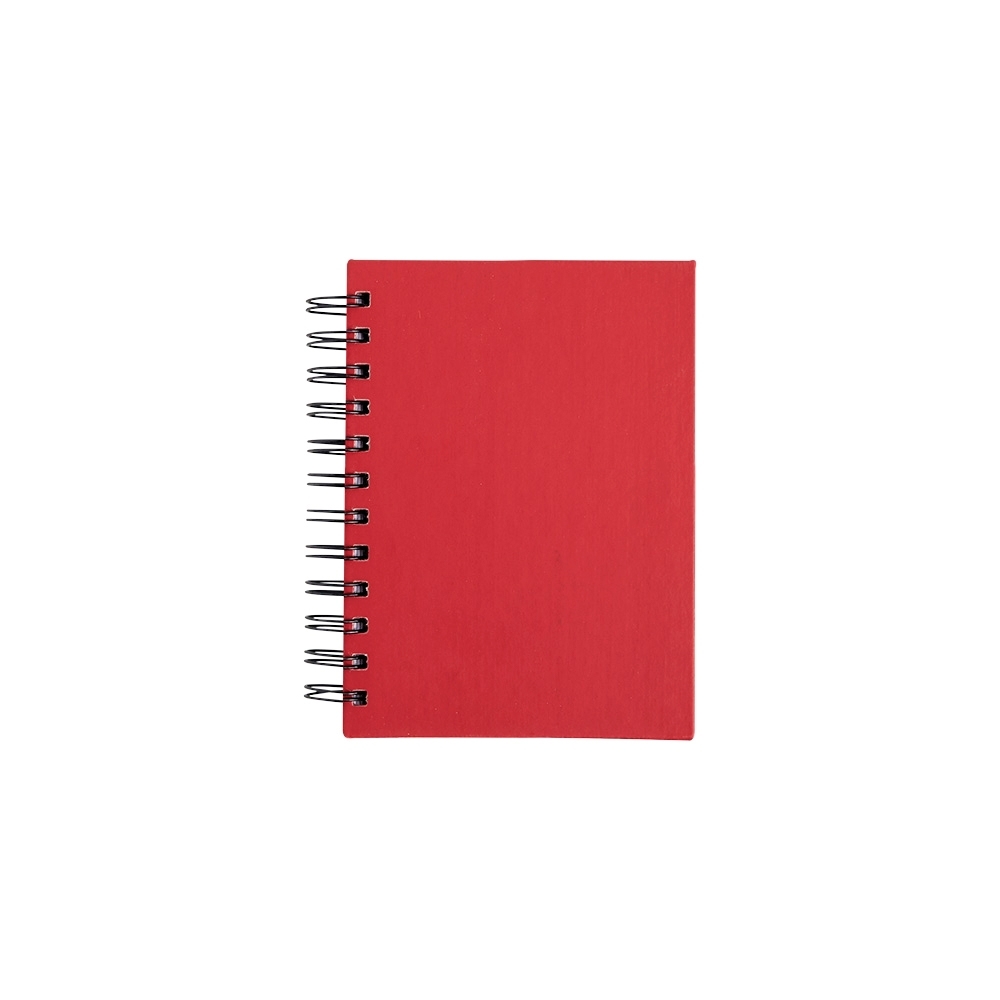 Agenda diária Wire-O emborrachada com 176 folhas personalizada com a logo da empresa, na cor vermelho