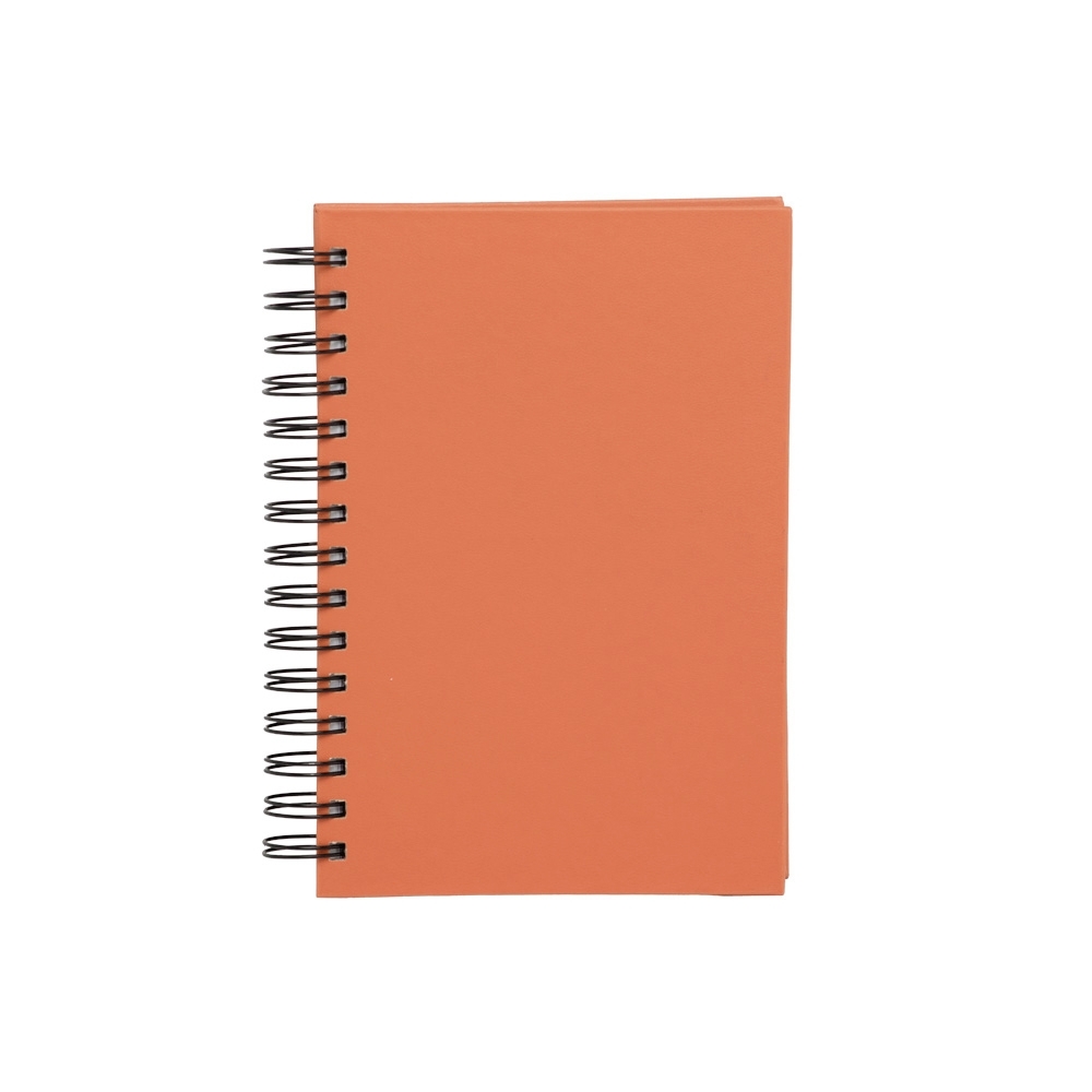 Agenda 2027 cromato com capa dura e espiral personalizada com a logo da empresa, na cor laranja
