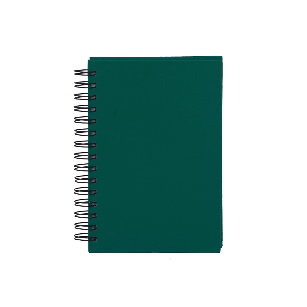 Agenda 2027 cromato com capa dura e espiral personalizada com a logo da empresa, na cor verde