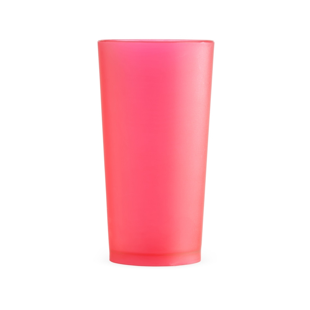 Copo plástico 420 ml fosco personalizado com a logo da empresa, na cor vermelho