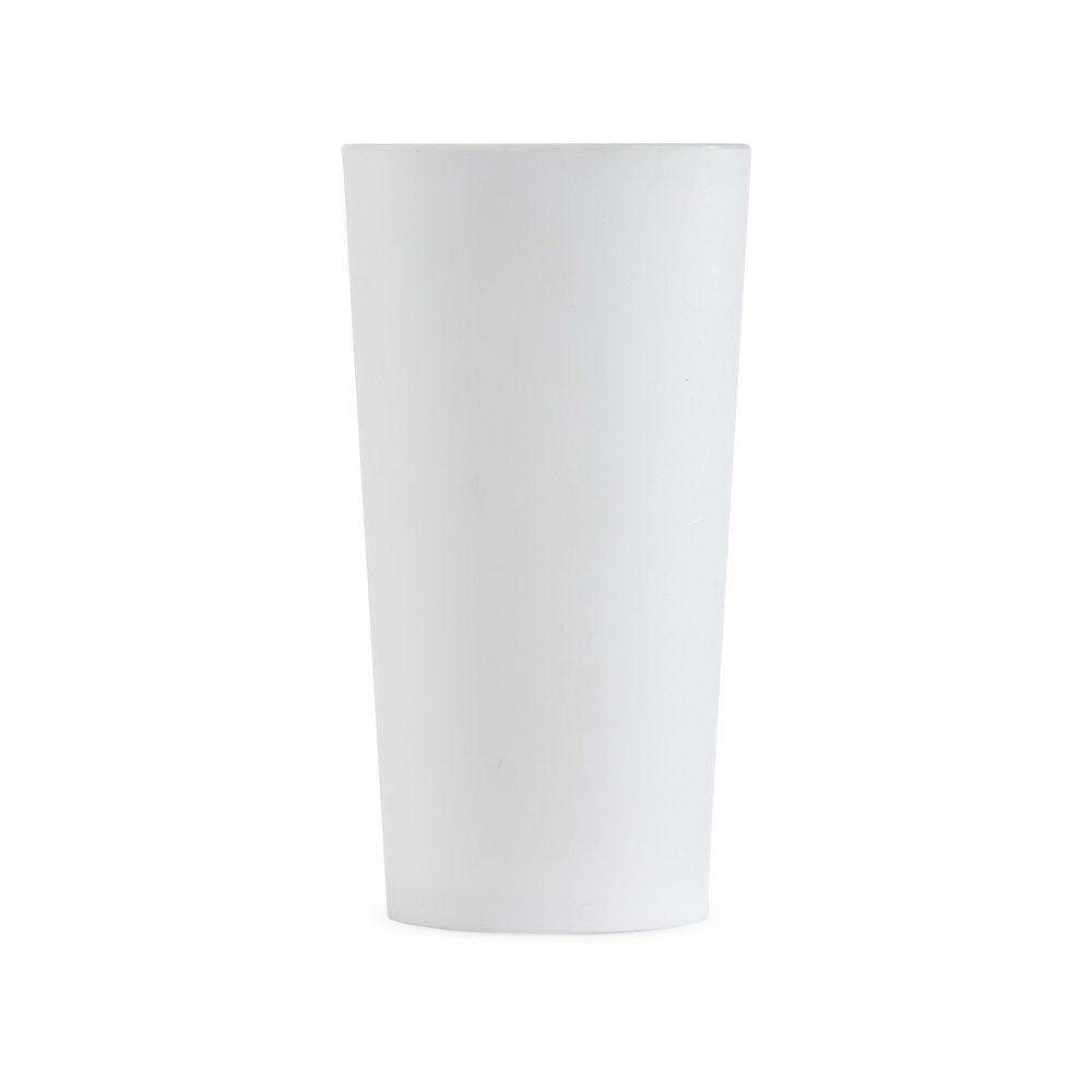 Copo plástico 420 ml fosco leitoso na cor Branco, personalizado com a logo da empresa
