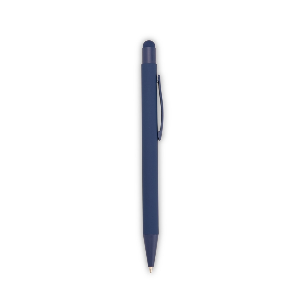 Caneta de metal touch emborrachada lisa com clipe da cor do corpo personalizada com a logo da empresa