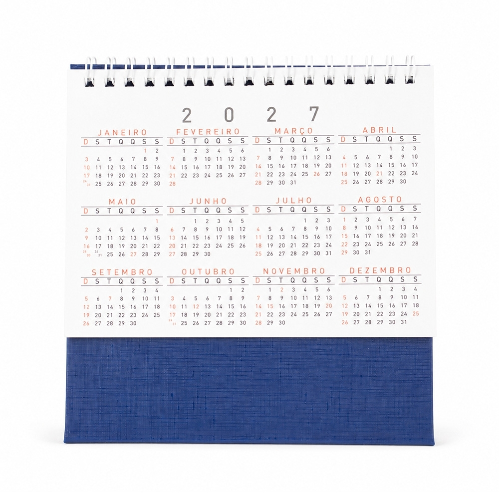 Calendário de mesa personalizado com a logo da empresa