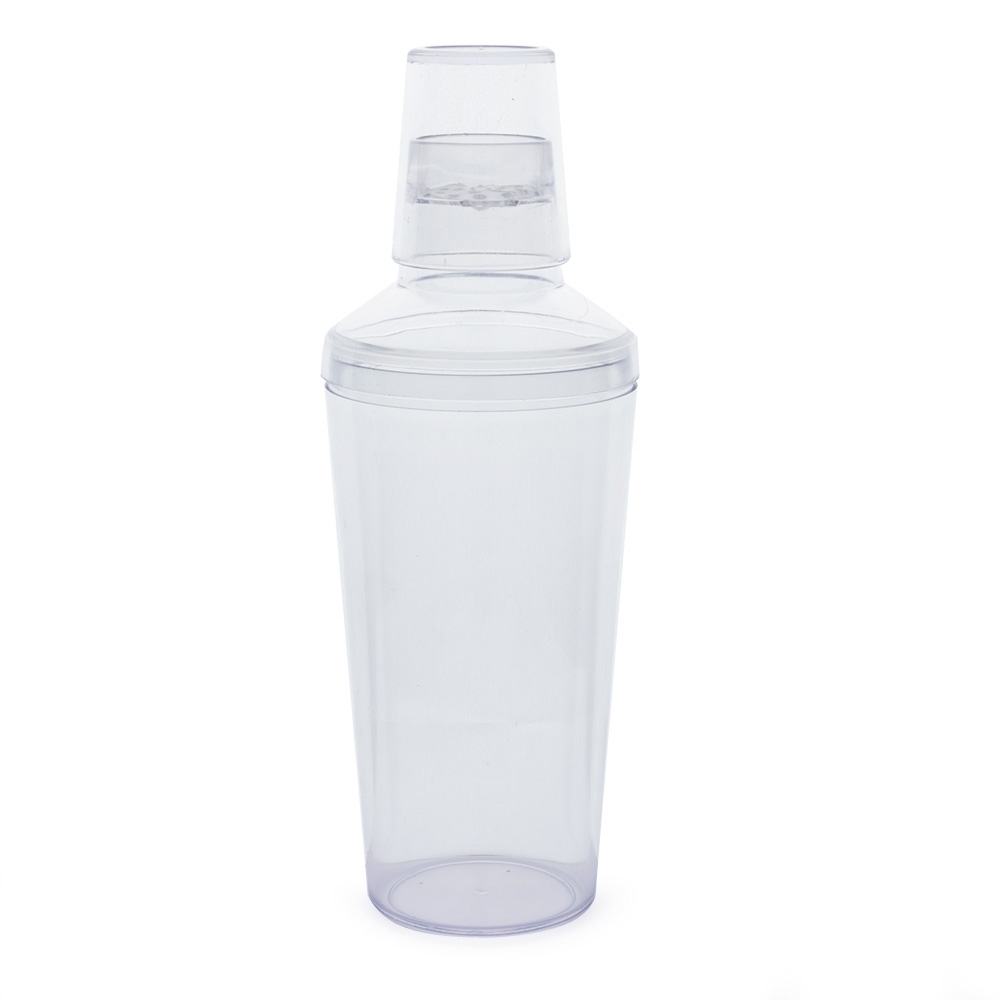 Coqueteleira acrílico 565 ml na cor Transparente / Branco, personalizada com a logo da empresa