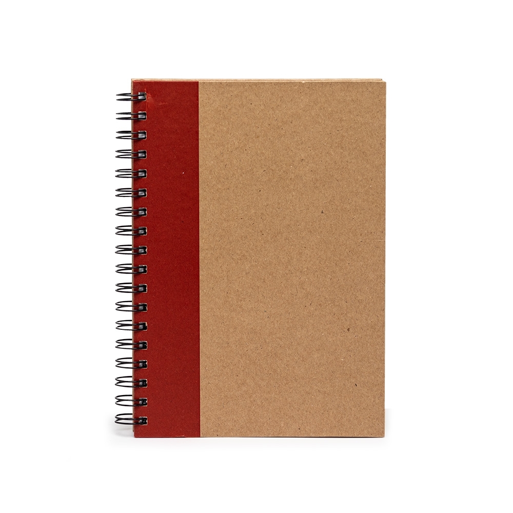 Caderno capa kraft laminada com espiral e 85 folhas