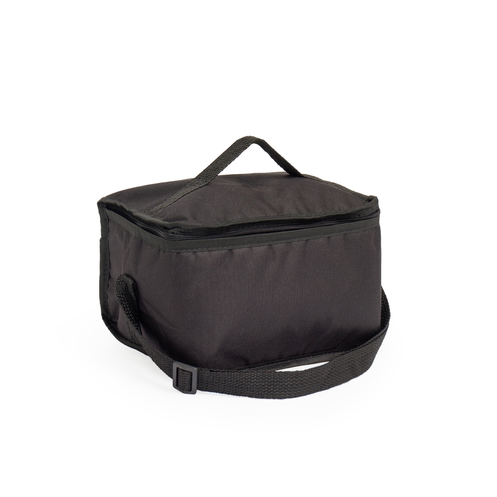 Bolsa térmica 8 litros na cor Preto, personalizada com a logo da empresa