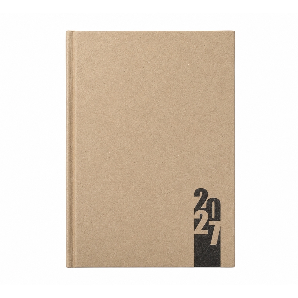 Agenda diária com capa dura e 180 folhas personalizada com a logo da empresa