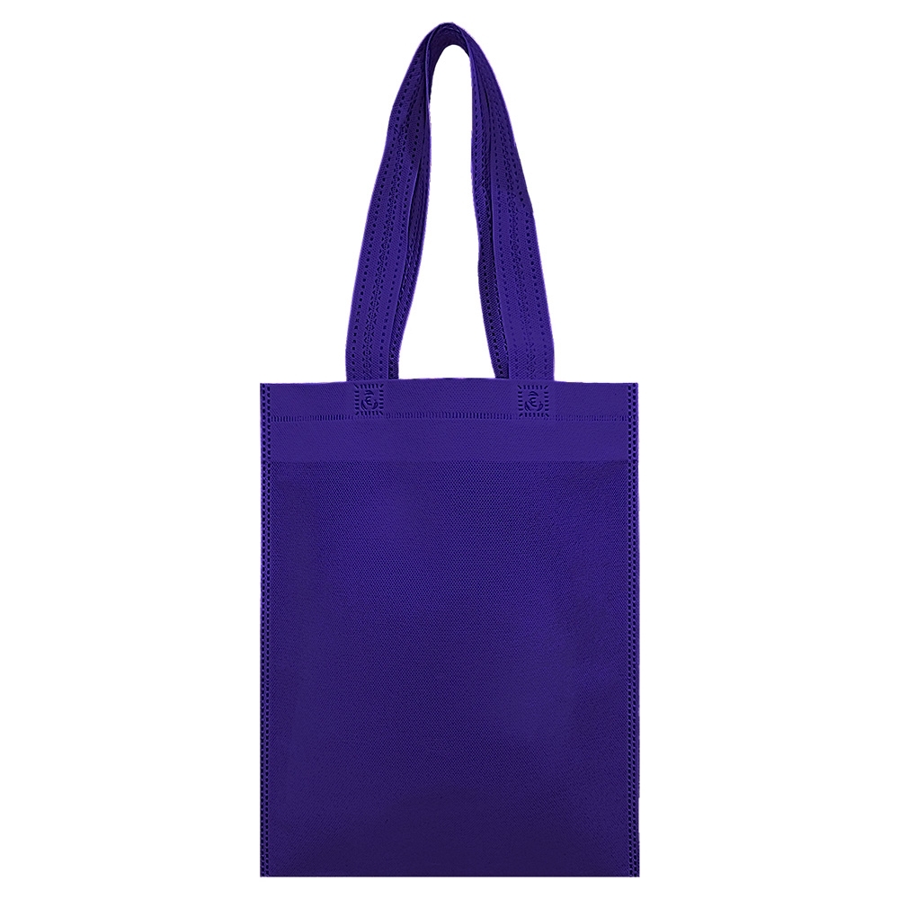 Sacola TNT biodegradável personalizada com a logo da empresa, na cor azul escuro