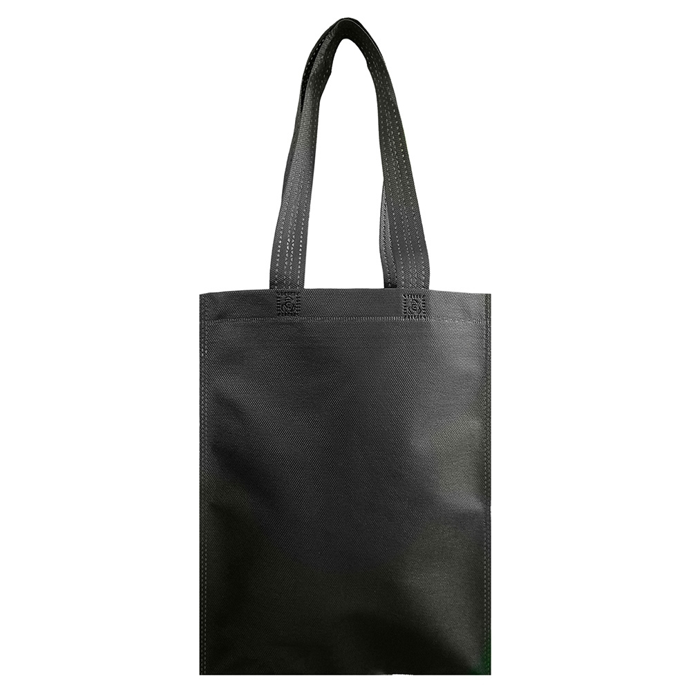 Sacola TNT biodegradável na cor Preto, personalizada com a logo da empresa