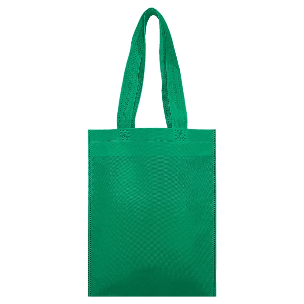 Sacola TNT biodegradável personalizada com a logo da empresa, na cor verde