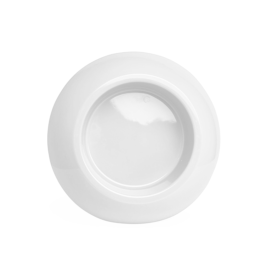 Tigela PET de plástico 400 ml na cor Branco, personalizada com a logo da empresa