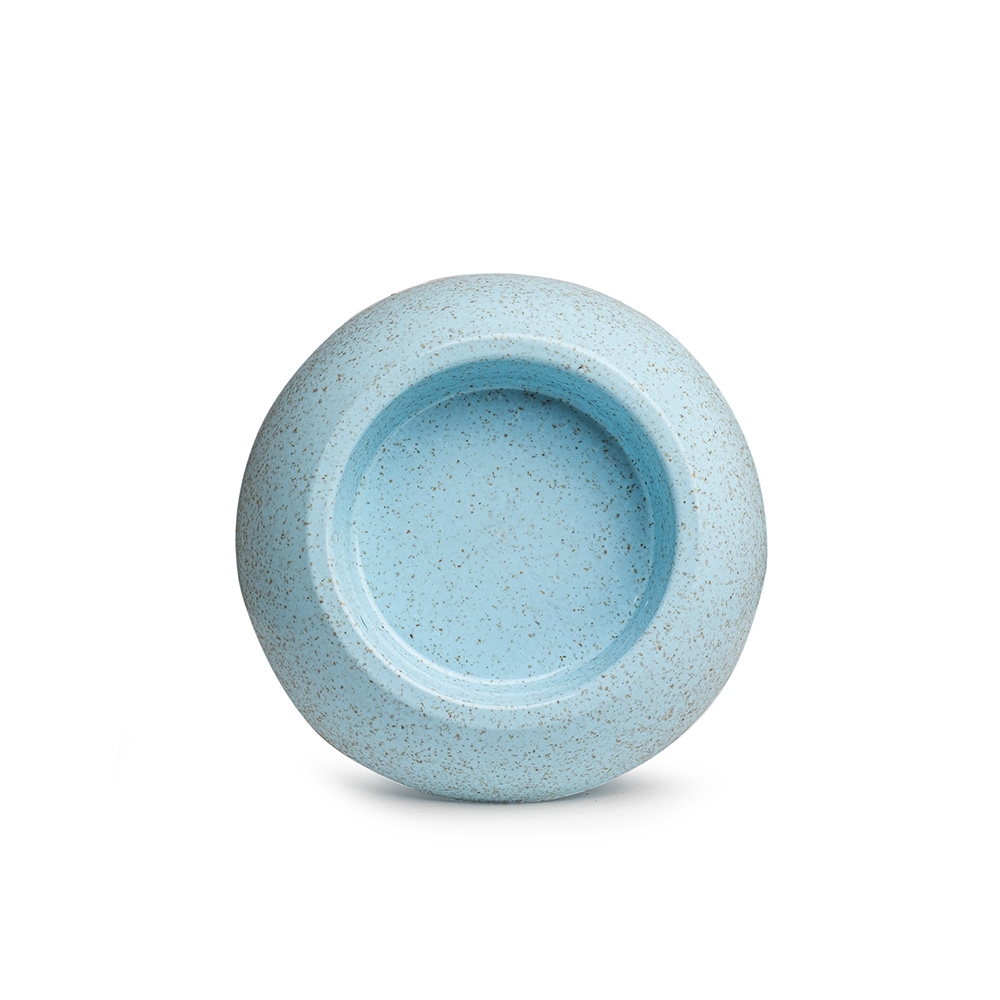 Tigela PET de fibra de arroz 400 ml na cor Azul claro, personalizada com a logo da empresa