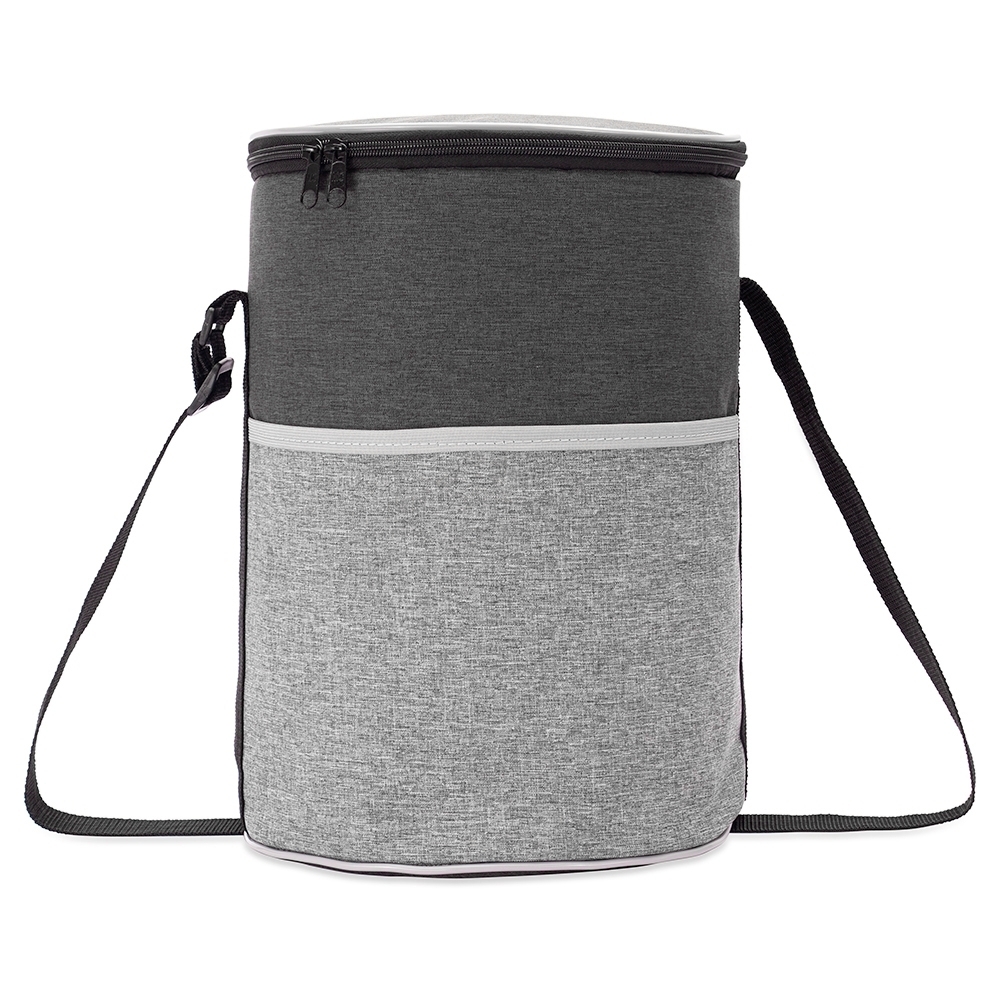 Bolsa térmica 16 litros na cor Cinza, personalizada com a logo da empresa