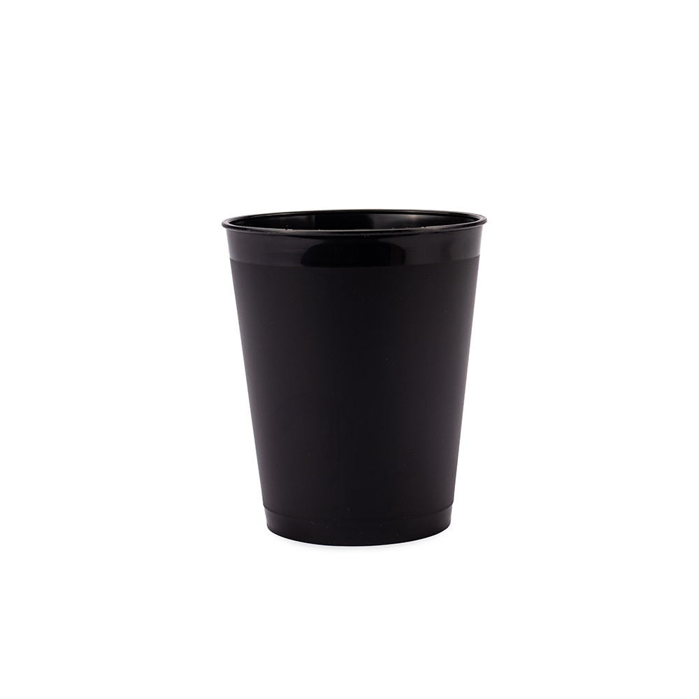Copo plástico 450 ml em polipropileno na cor Preto, personalizado com a logo da empresa