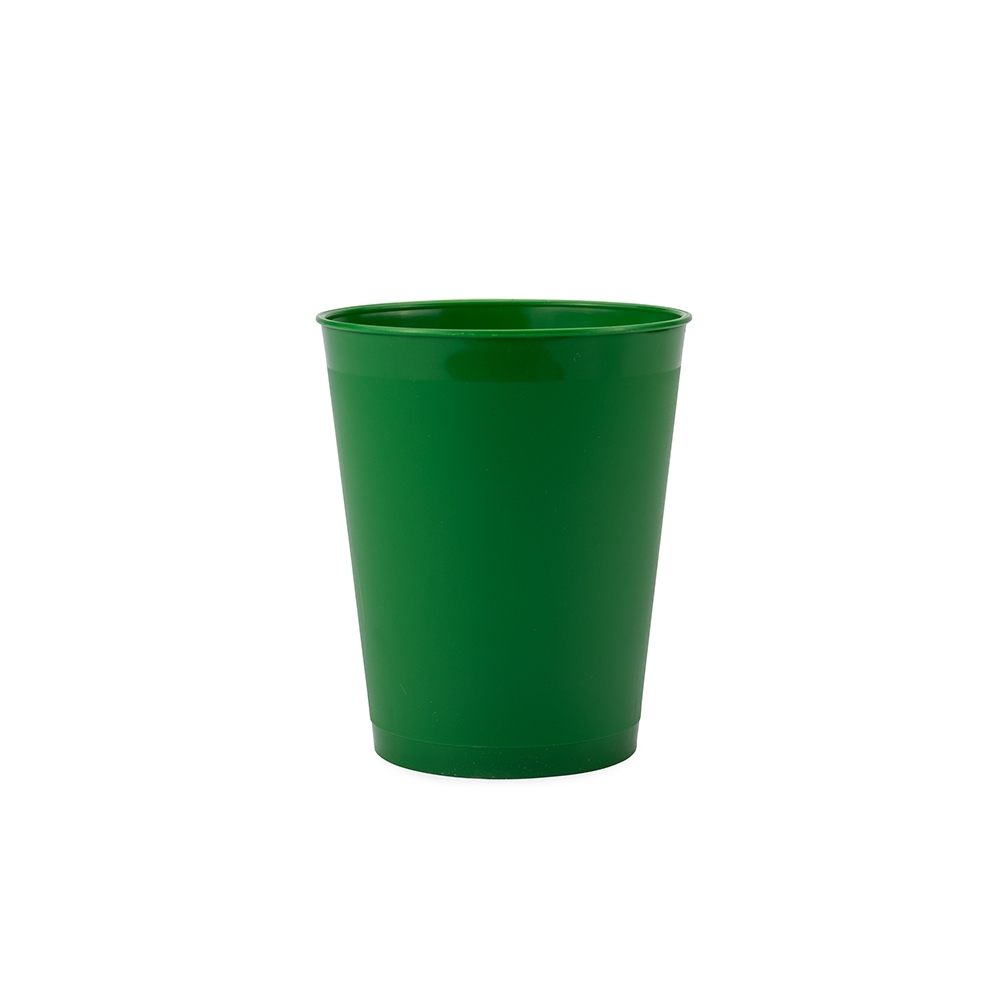 Copo plástico 450 ml em polipropileno personalizado com a logo da empresa, na cor verde
