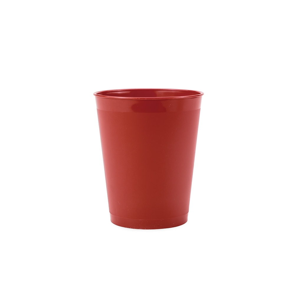 Copo plástico 450 ml em polipropileno personalizado com a logo da empresa, na cor vermelho