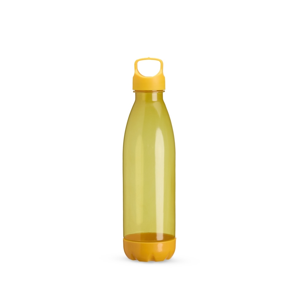 Garrafa plástica translúcida 680 ml com alça personalizada com a logo da empresa