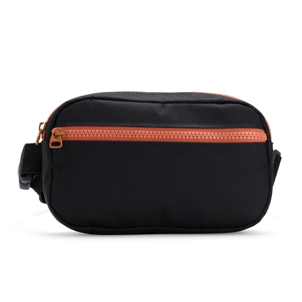 Pochete oxford na cor Preto / Marrom, personalizada com a logo da empresa