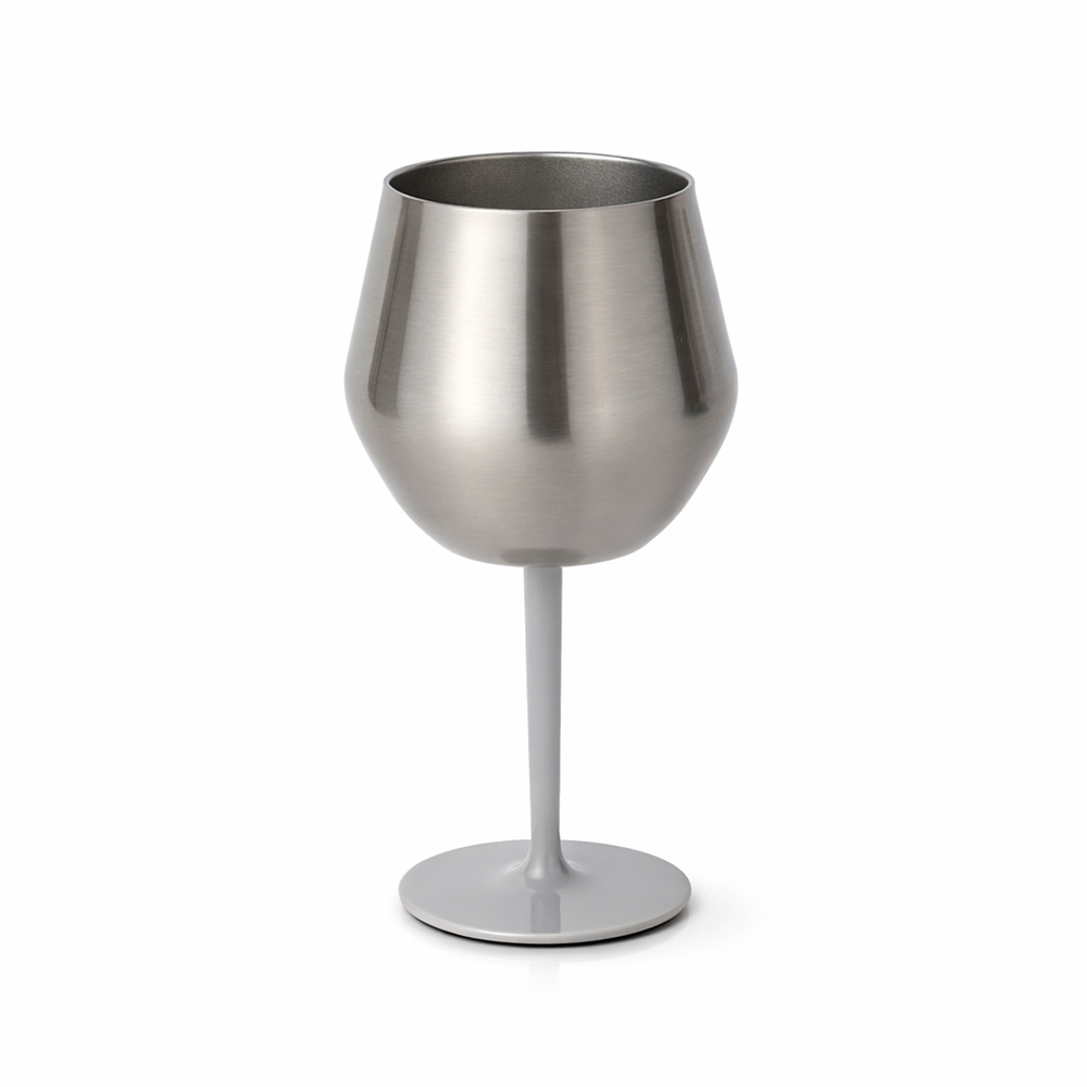 Taça térmica 400 ml personalizada com a logo da empresa, na cor inox