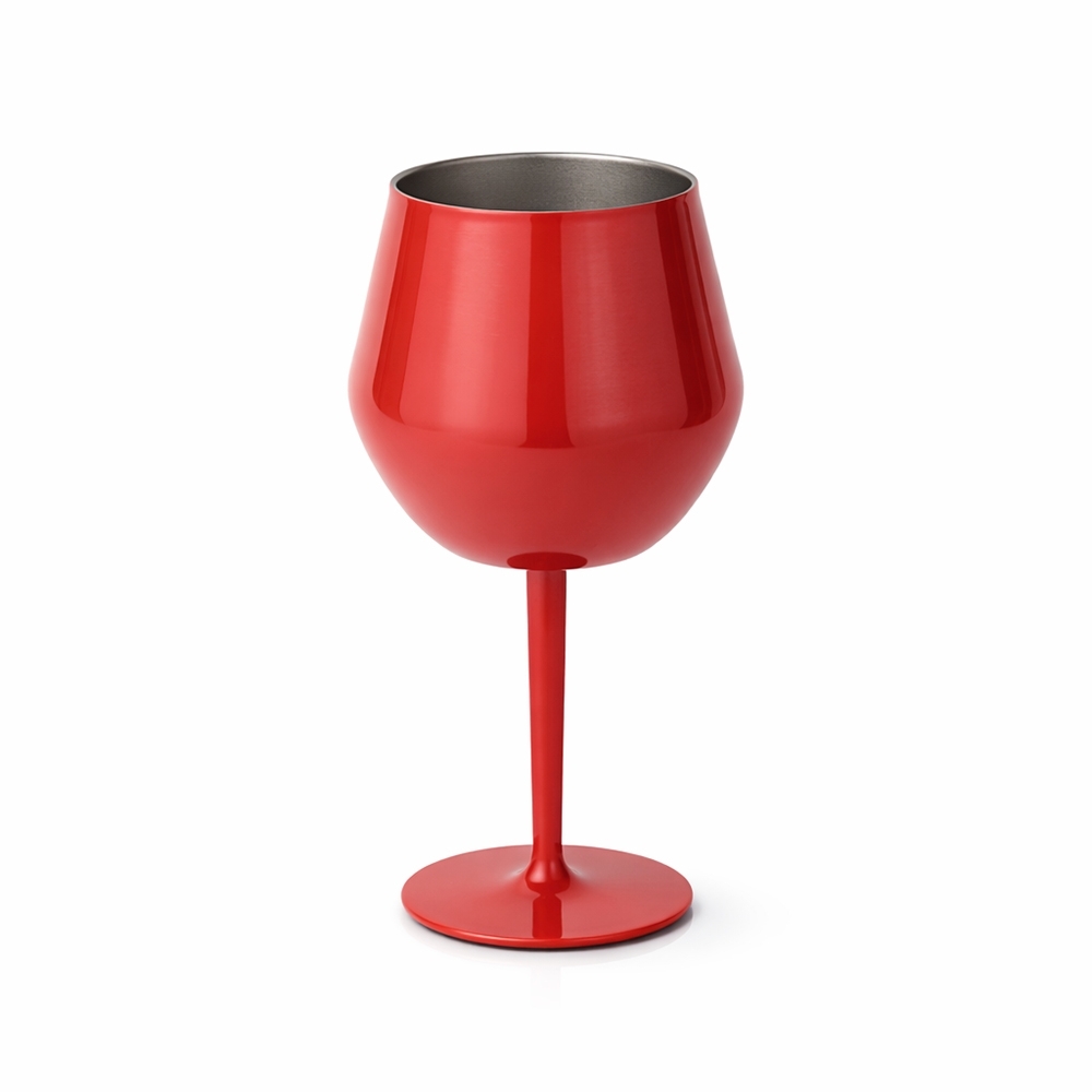 Taça térmica 400 ml personalizada com a logo da empresa, na cor vermelho
