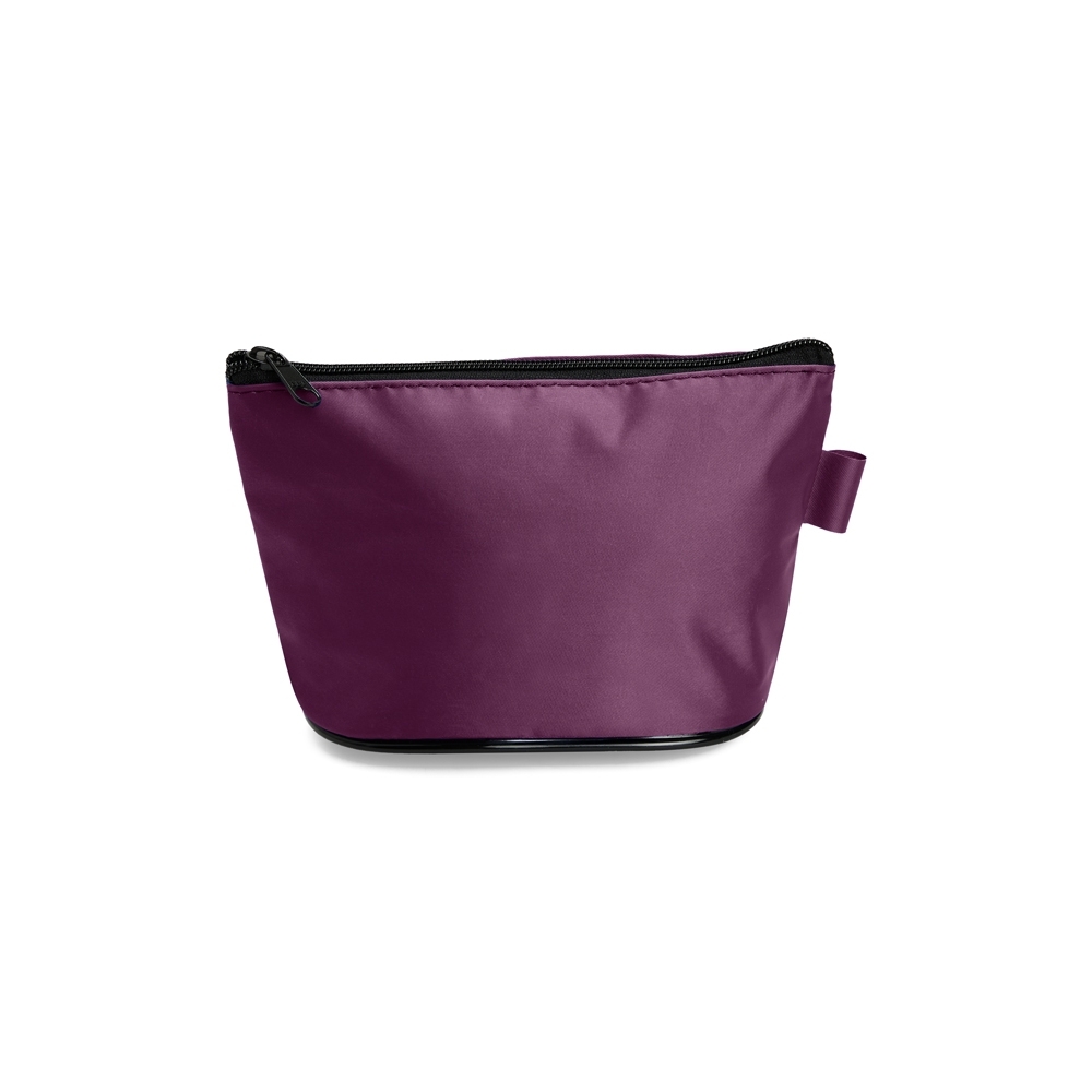 Nécessaire de nylon impermeável (11 x 19,5 x 8 cm) personalizada com a logo da empresa, na cor vermelho