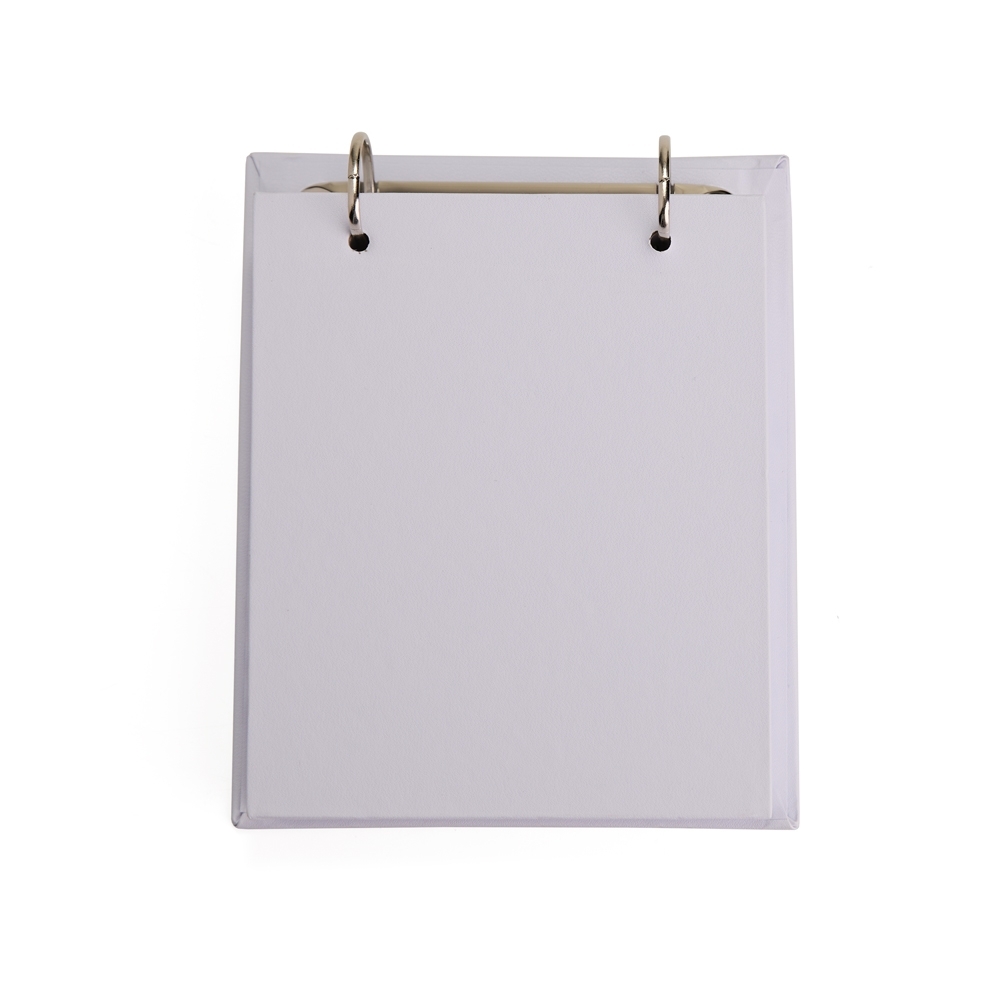 Bloco de anotações de mesa com capa dura e 150 folhas na cor Branco, personalizado com a logo da empresa