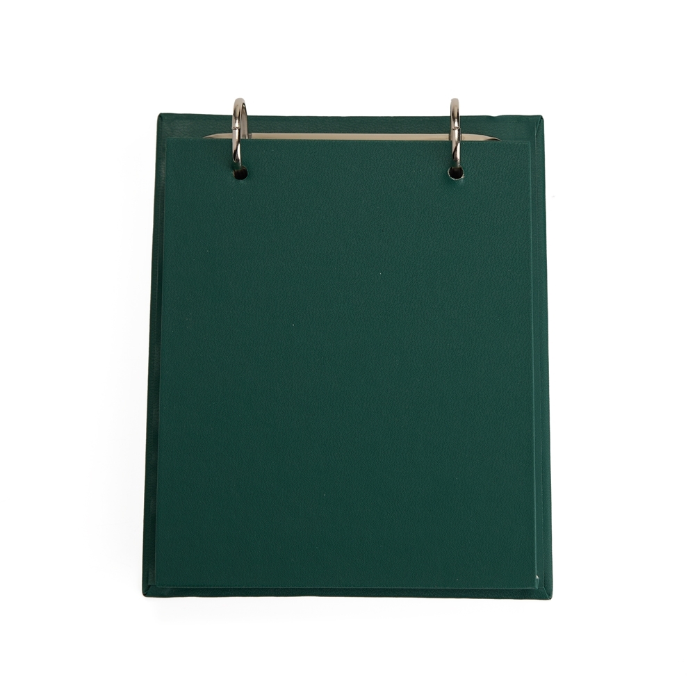 Bloco de anotações de mesa com capa dura e 150 folhas personalizado com a logo da empresa, na cor verde