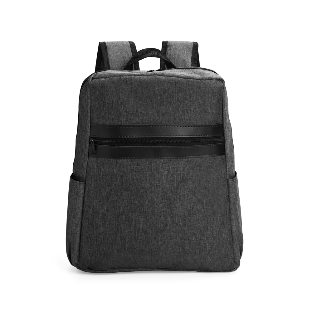 Mochila de poliéster 18 litros impermeável com divisórias na cor Preto, personalizada com a logo da empresa