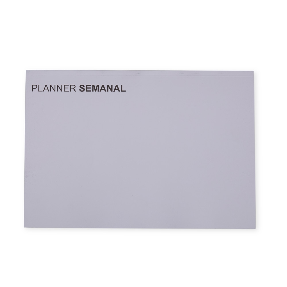 Planner semanal com 55 folhas na cor Branco, personalizado com a logo da empresa