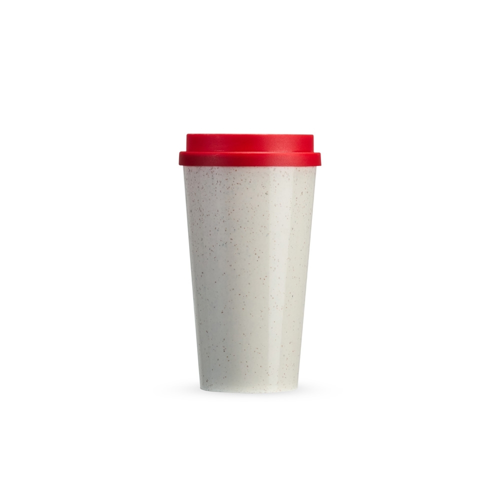 Copo de fibra de arroz 550 ml com tampa de pressão