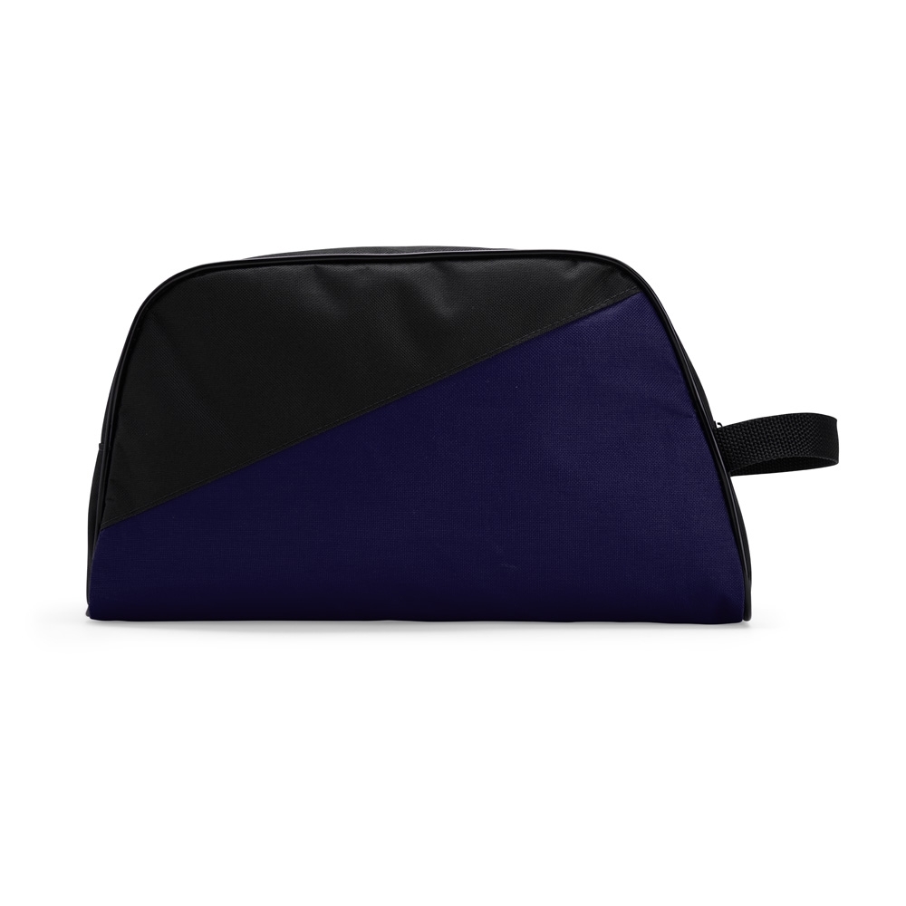 Porta-tênis poliéster na cor Azul / Preto, personalizado com a logo da empresa