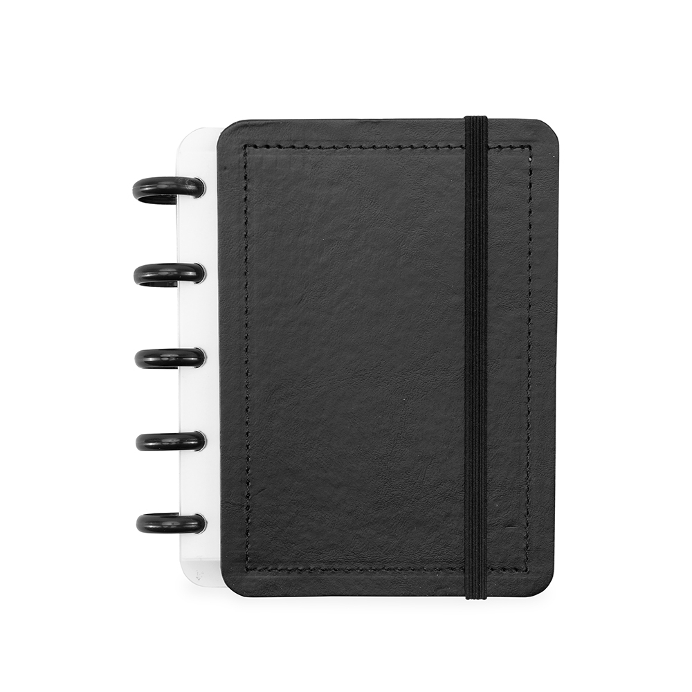 Caderno de disco percalux com capa dura e elástico