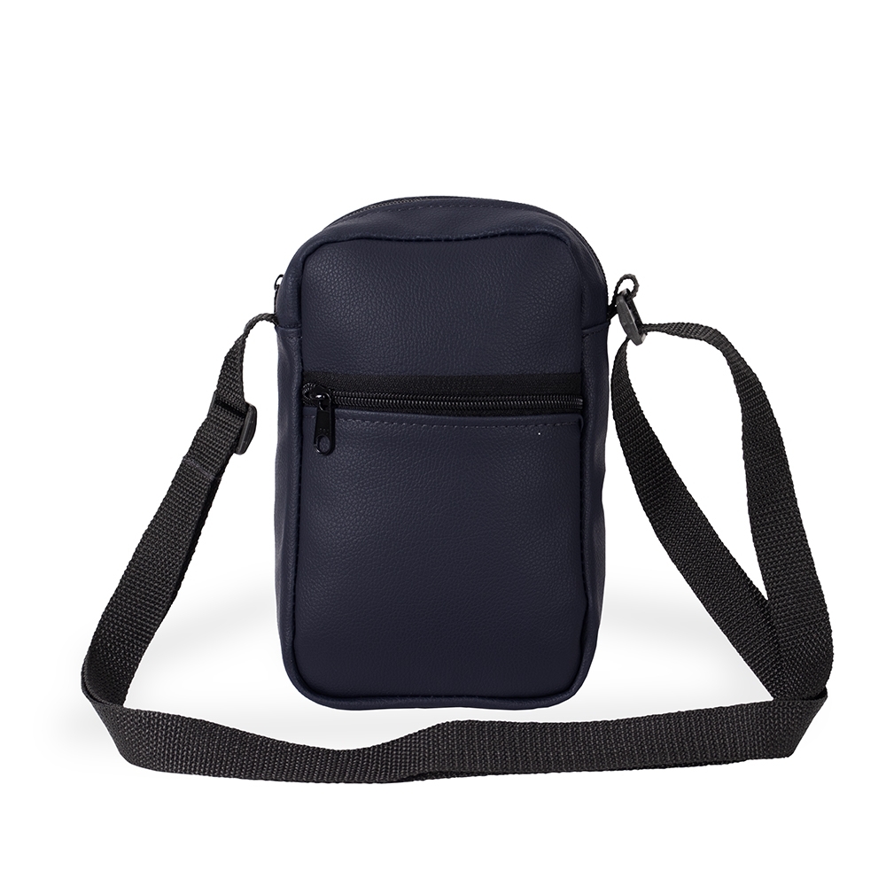 Bolsa de ombro couro sintético com 2 compartimentos personalizada com a logo da empresa