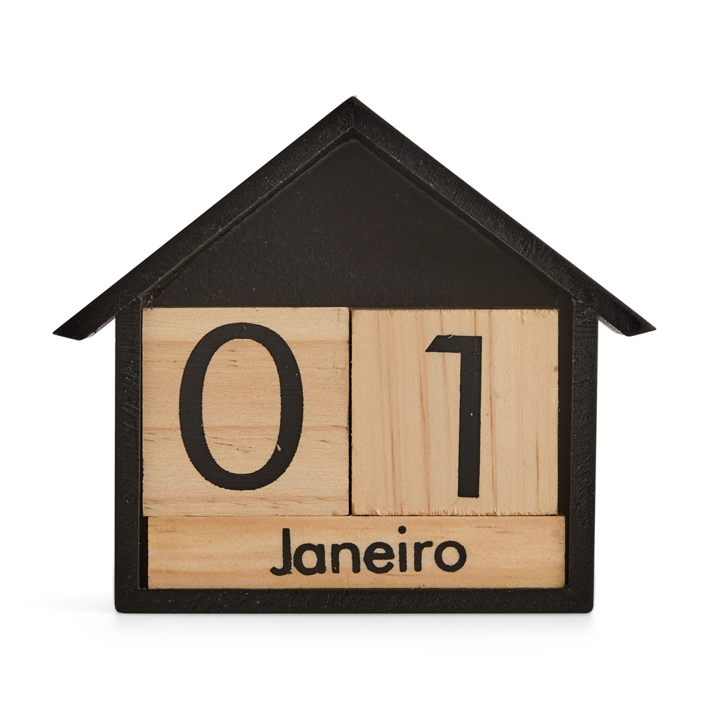 Calendário permanente madeira na cor Madeira, personalizado com a logo da empresa
