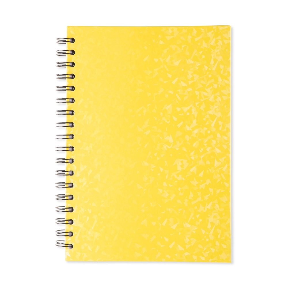 Caderno holográfico com pauta, capa dura e 96 folhas personalizado com a logo da empresa