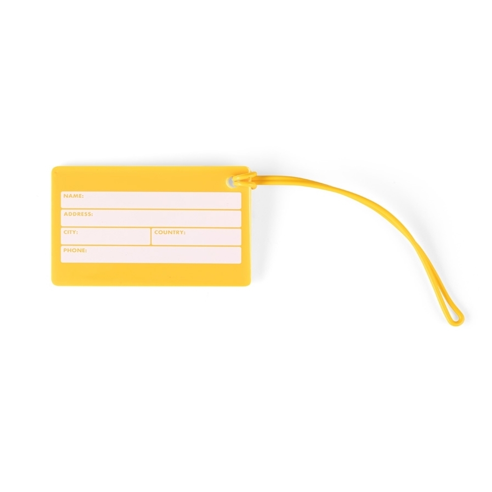 Tag identificador de bagagem com a logo da empresa