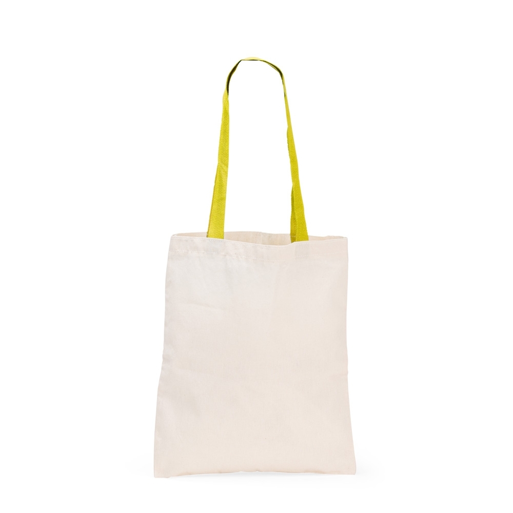 Sacola de algodão na cor Bege / Amarelo, personalizada com a logo da empresa