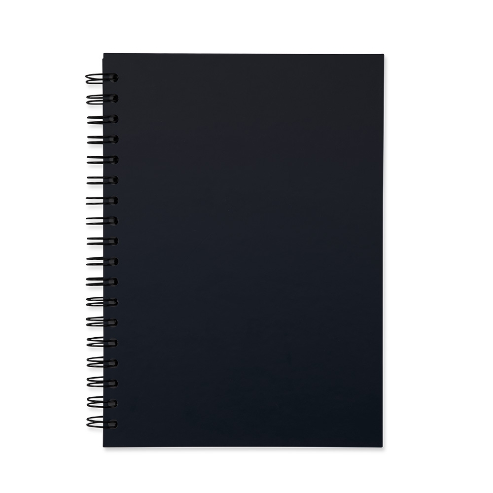 Planner semanal com espiral e 52 folhas na cor Preto, personalizado com a logo da empresa