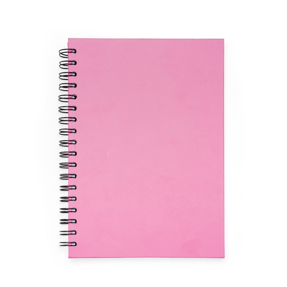 Planner semanal com espiral e 52 folhas personalizado com a logo da empresa, na cor rosa