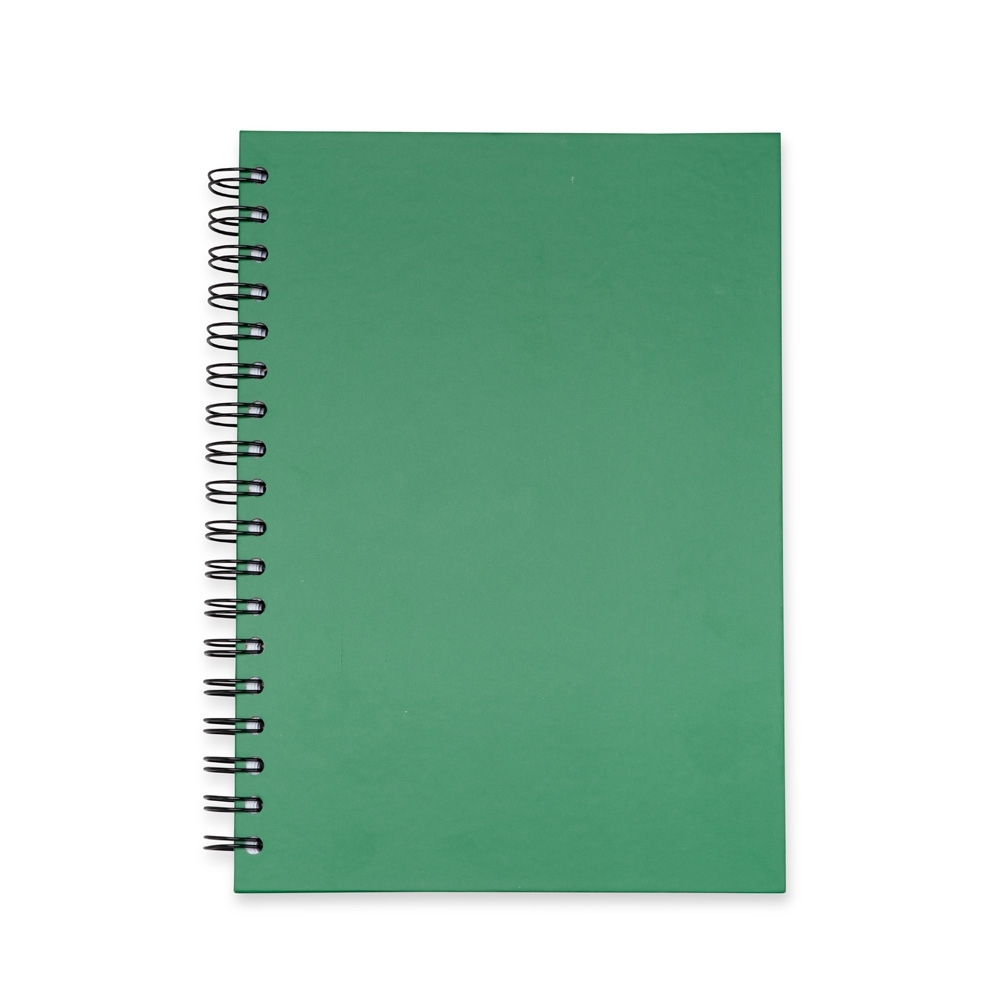 Planner semanal com espiral e 52 folhas personalizado com a logo da empresa, na cor verde