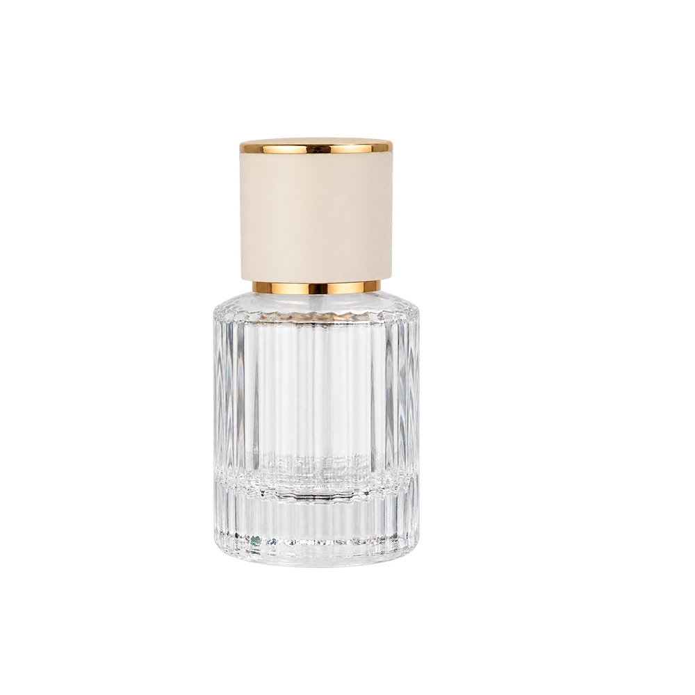 Frasco de vidro 30 ml na cor Branco / Transparente, personalizado com a logo da empresa