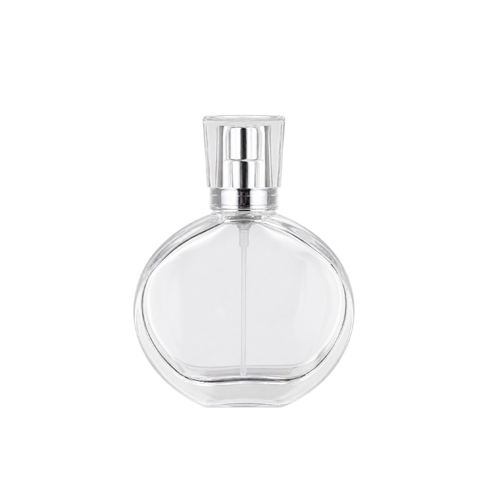 Frasco de vidro 35 ml na cor Prata / Transparente, personalizado com a logo da empresa