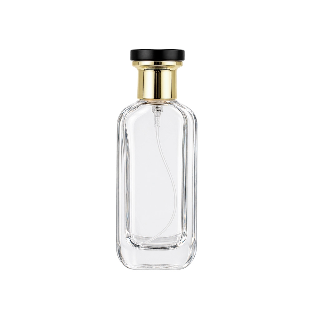 Frasco de vidro 30 ml na cor Dourado / Transparente, personalizado com a logo da empresa